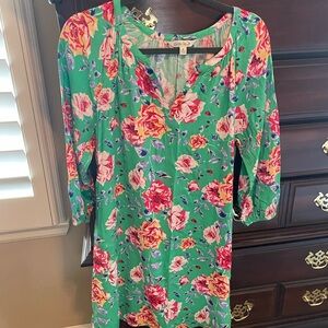 The Pioneer Woman Green Floral Dress medium tropical vacation cottage charming